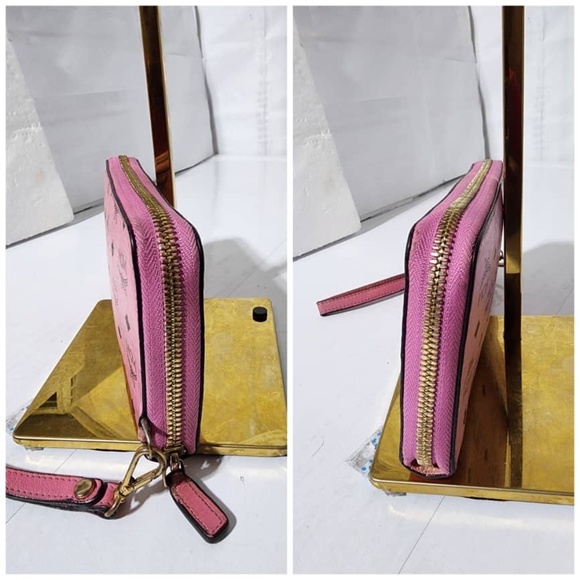 Authentic MCM Visetos Zip Around Wallet Pink - Picture 8 of 13